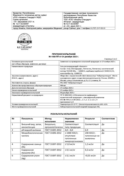 Протокол испытаний